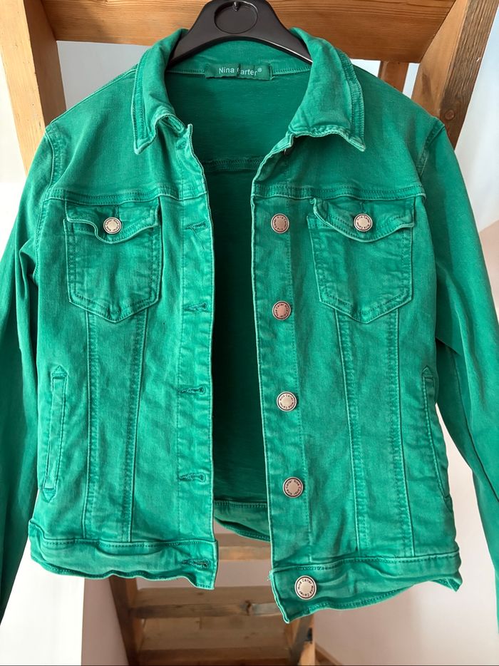 Veste en jean verte - photo numéro 3