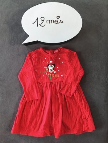Robe manches longues Noël Fille 12 mois Joyeux Noël Minnie mouse mère Noël Disney Baby