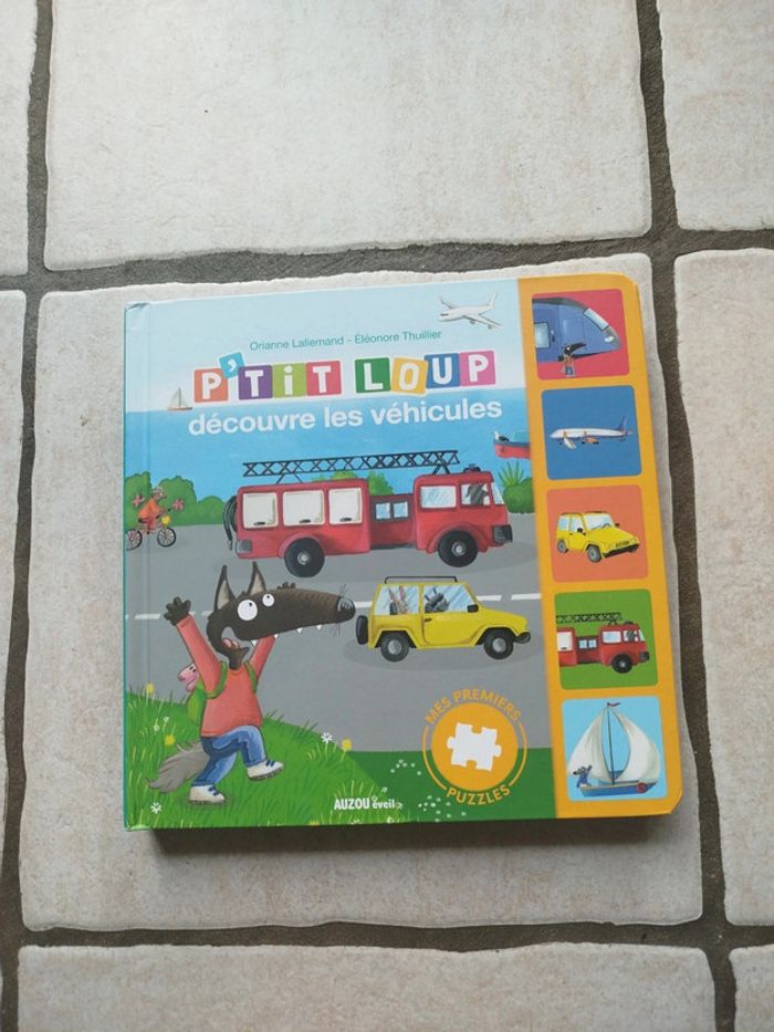 P'tit loup découvre les véhicules livre puzzle