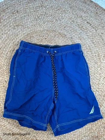 Short de Bain Nautica Marine & Blanc Homme Taille S | Très Bon État | Swimwear – SM948
