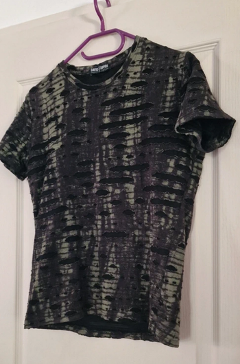 T-shirt David & Copper effet destroy – Style unique – Taille M (convient S)