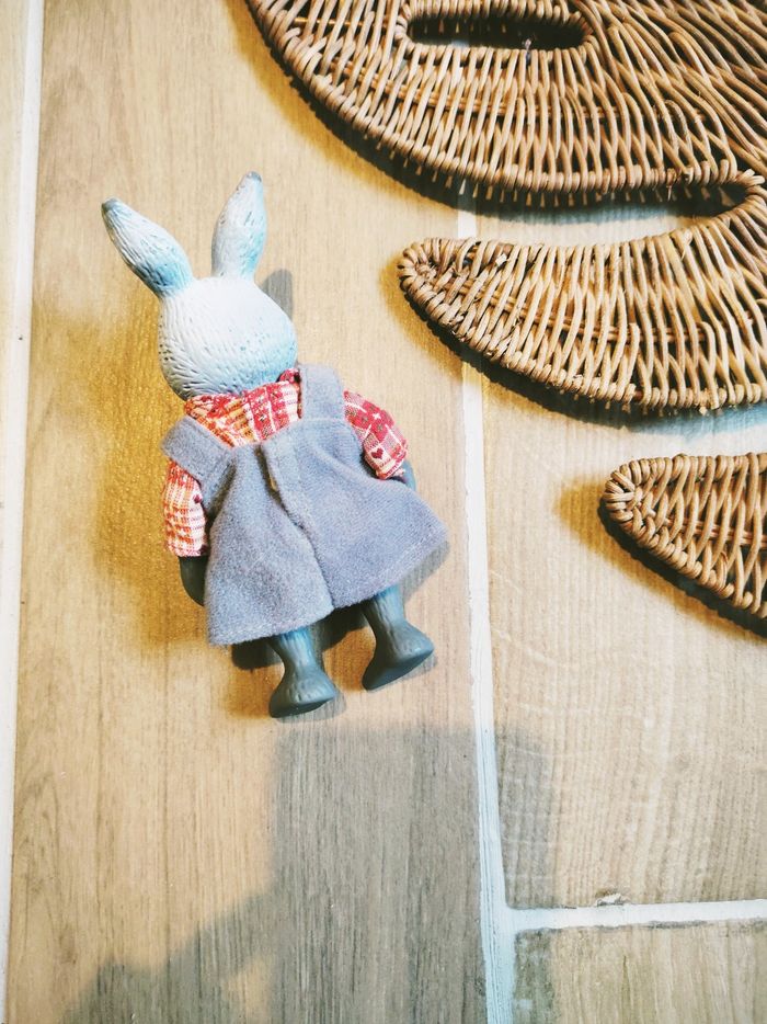 🐰Poupée petite lapine avec robe grise Les copains de la forêt marque Berchet - photo numéro 3