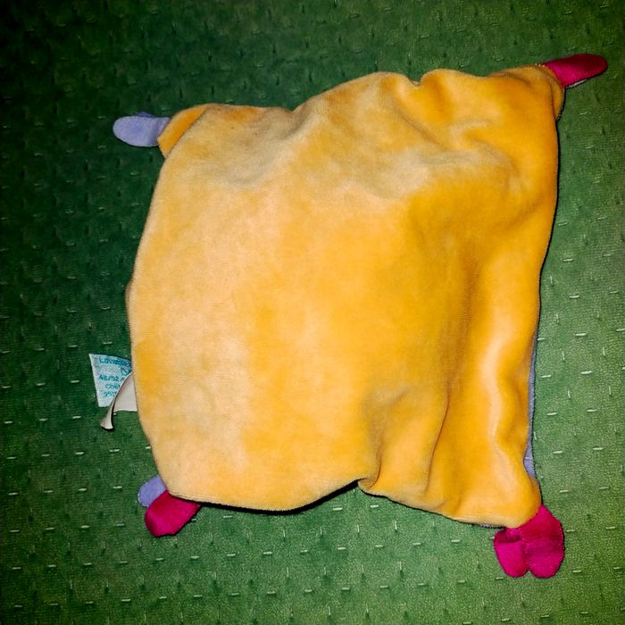 Doudou plat Chat étoile Baby nat' gribouillis violet parme orange rose - photo numéro 2