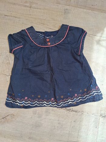 Blouse tee shirt manche courte fille 18 mois