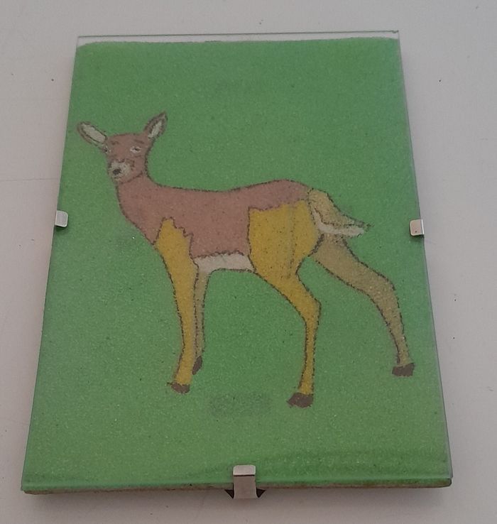 Tableau de sable faon sous verre 10x15cm