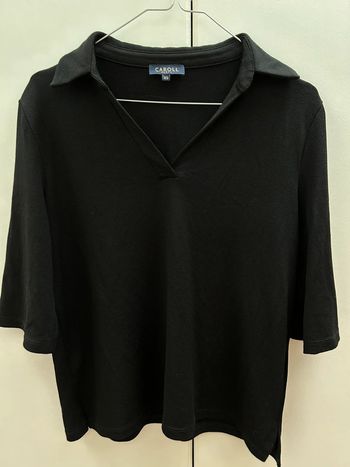 Blouse t-shirt Elisa viscose Carol noir - manches 3/4 taille xs