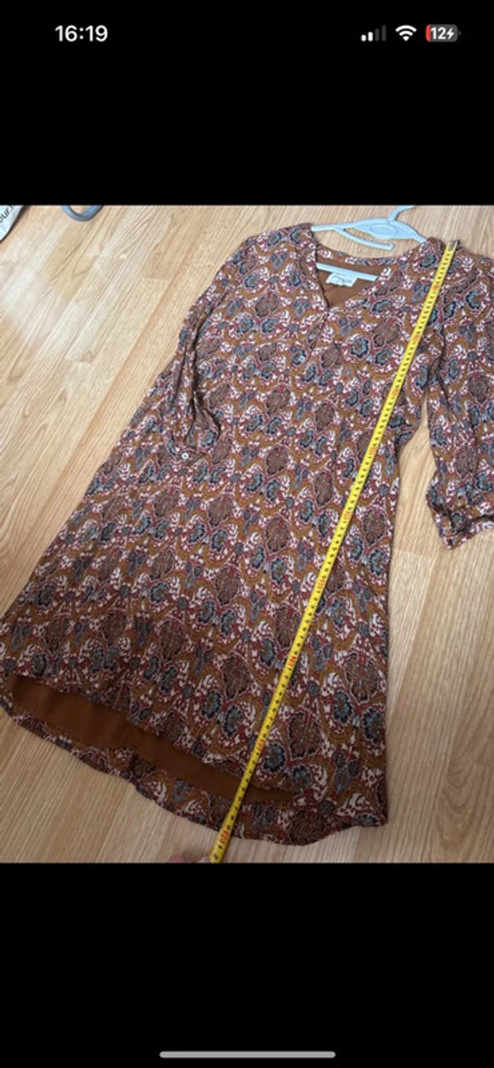 Adorable rose manches 3/4 • motifs • soie / fibres métallisées • Maison 123 • taille 40/L - photo numéro 12