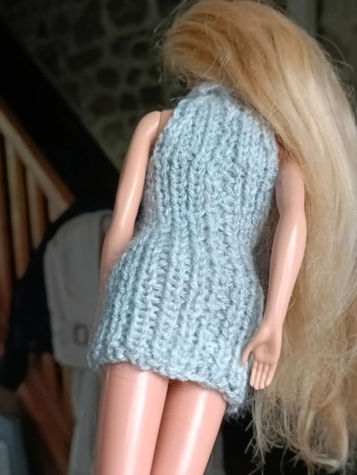 Robe chic grise pour poupée barbie - photo numéro 5