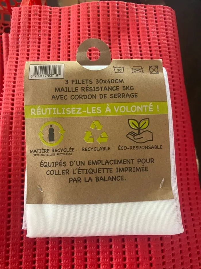 Lot de 3 filet réutilisable mon sac à vrac - photo numéro 2