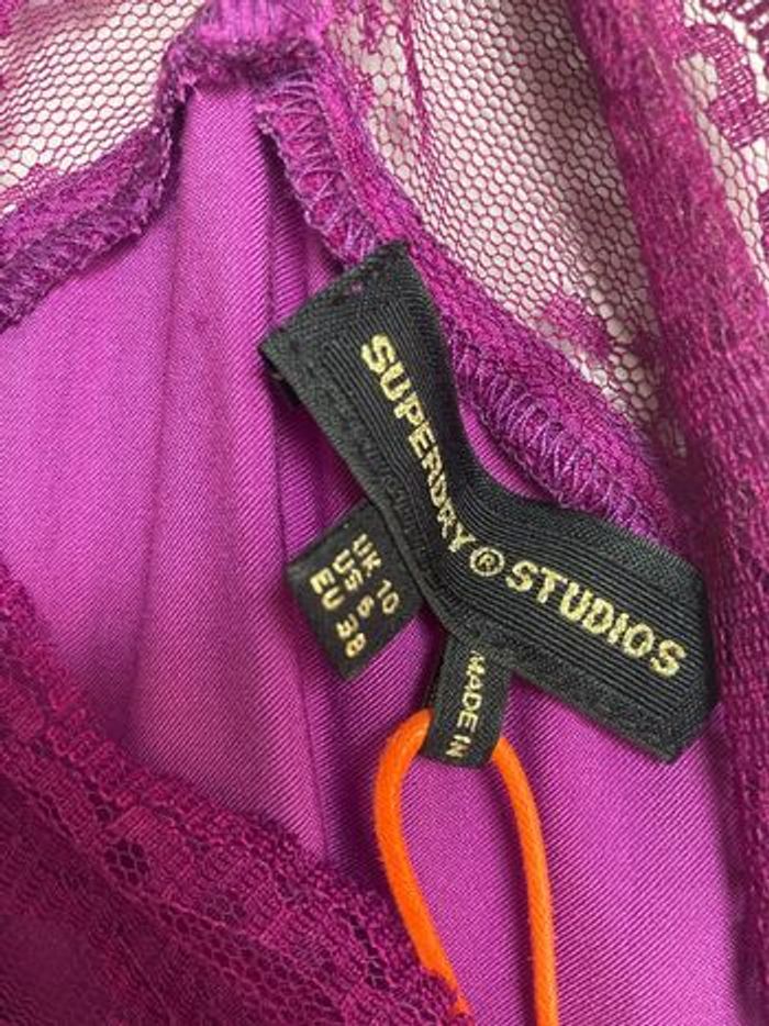 Top caraco été satin mauve taille S Superdry – neuf avec étiquette - photo numéro 2