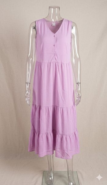 Robe midi lilas – Taille 44 – Fluide
