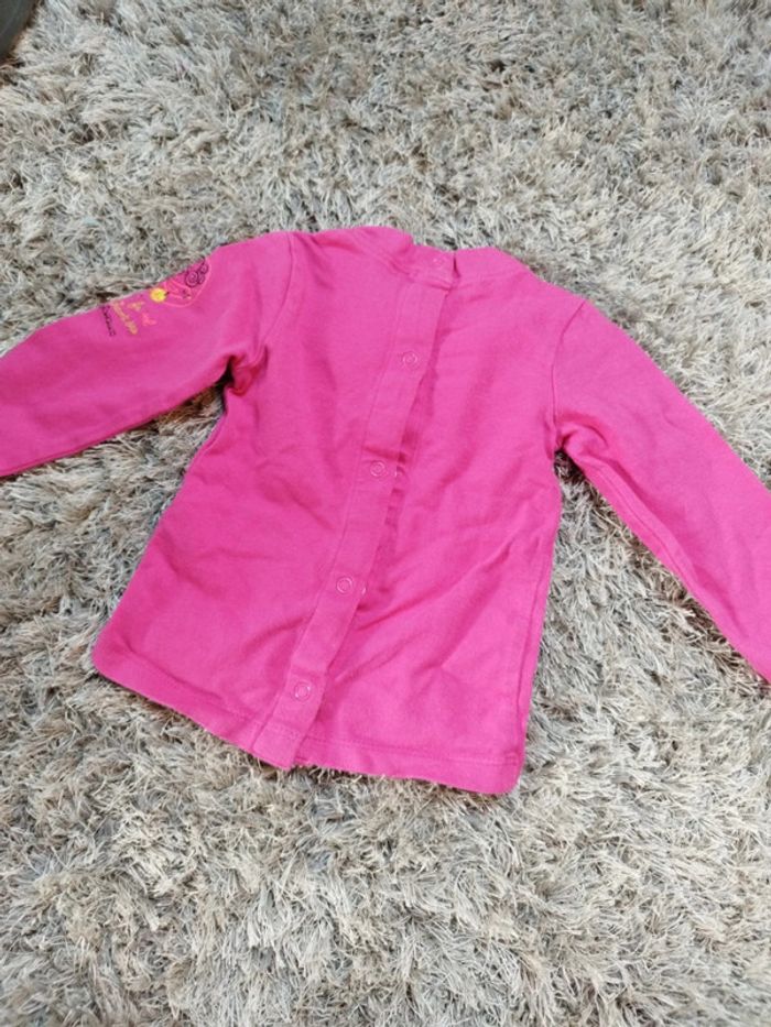 Lot de2 teeshirt manches longues rose 6 mois - photo numéro 4