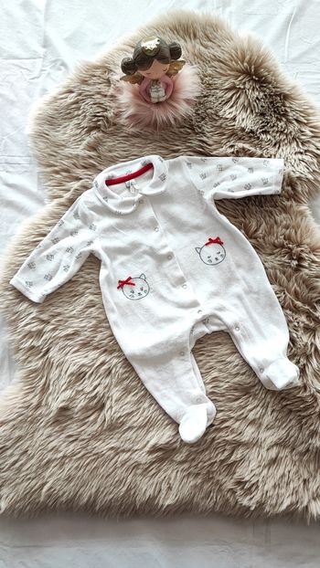 Pyjama chaud blanc chat orchestra 1 mois