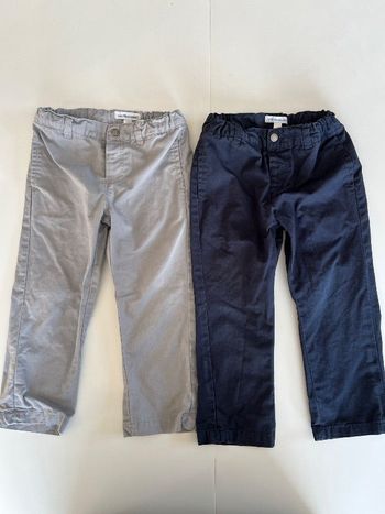 Lot de 2 pantalons gris / marine 2 ans