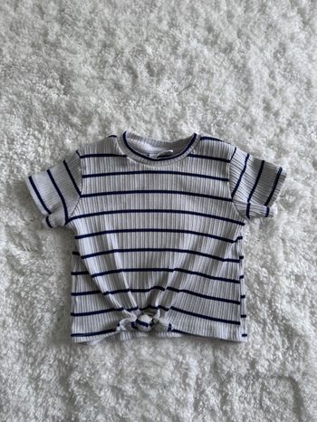 T-shirt côtelé rayé Zara, taille 9-12 mois