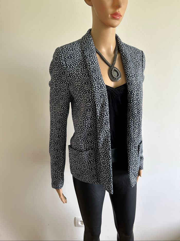 Blazer bleu marine et blanc See U Soon taille 2 TBE - photo numéro 2