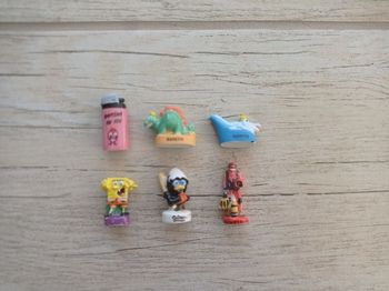 Lot de 6 fèves (Calimero, Dinosaures, Bob l'éponge...)