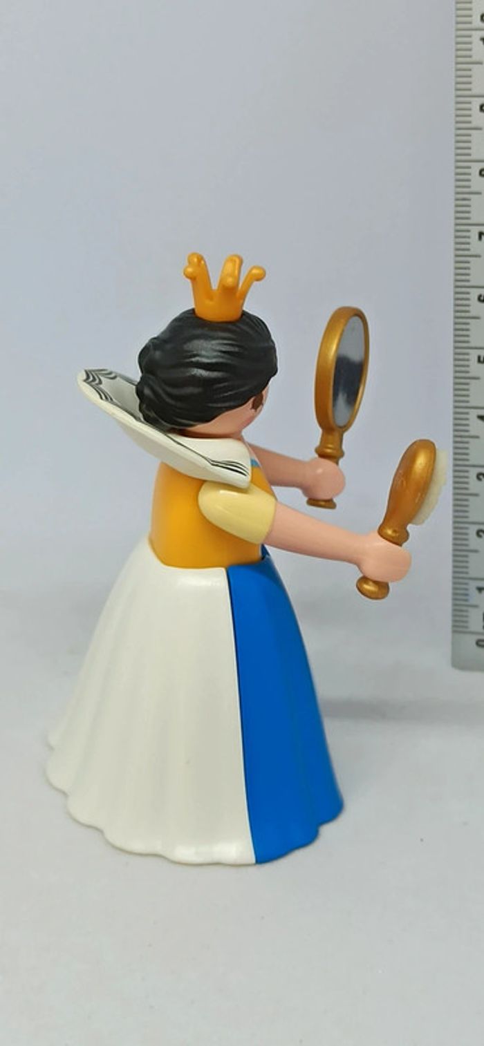Femme princesse robe blanche et bleue avec miroir et brosse playmobil - photo numéro 2