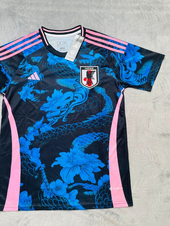 Maillot concept foot Japon bleu dragon fleurs taille S - photo numéro 3