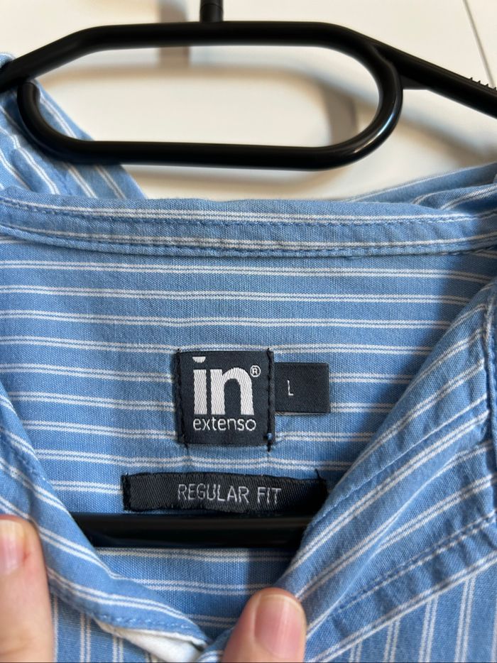 Chemise bleu à rayures Regular Fit Homme In Extenso Taille L - photo numéro 4