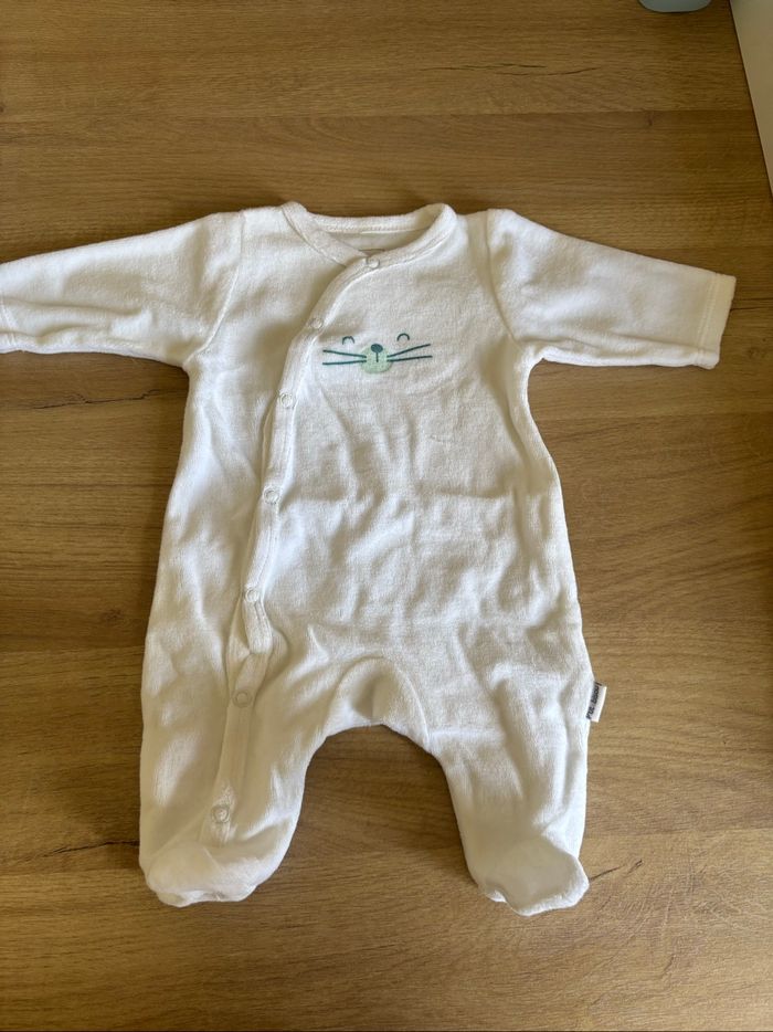 Pyjama velours naissance