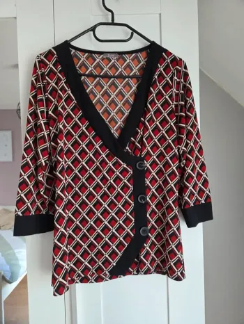 Blouse top chemise a carreaux vintage femme taille 38