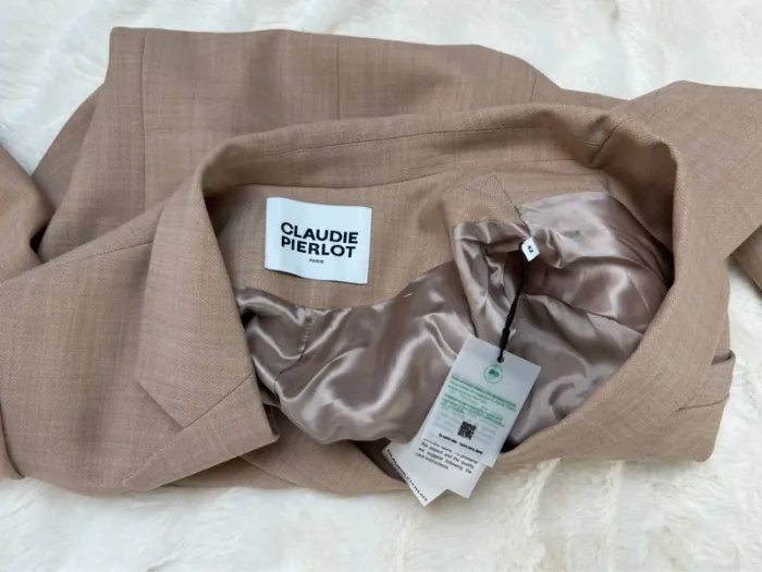Blazer beige en laine taille 42 Claudie Pierlot - photo numéro 3