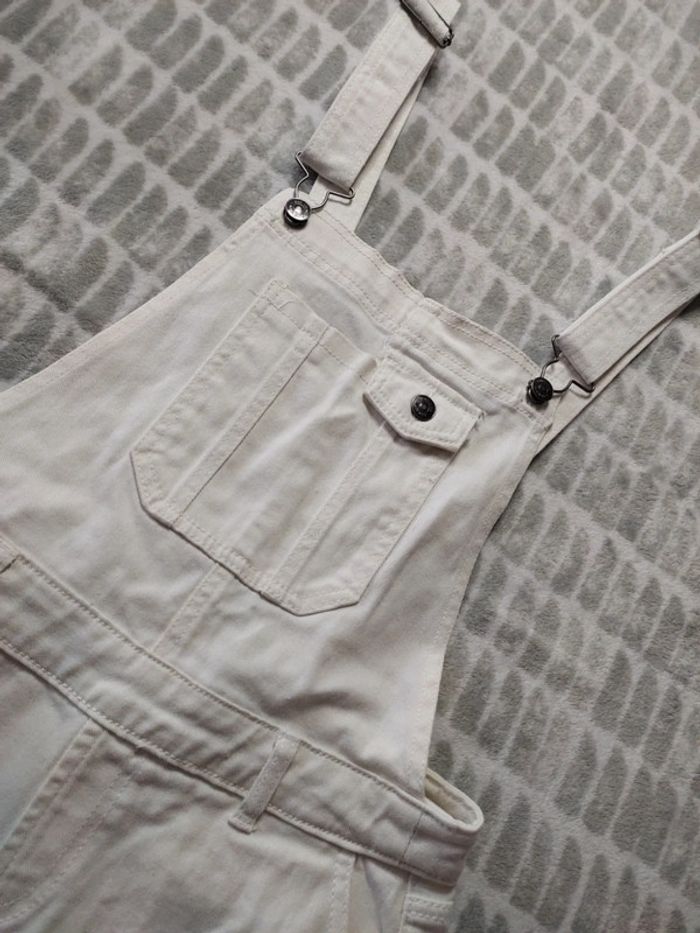 Salopette short combi short jeans blanc cassé kiabi taille S 36 - photo numéro 2