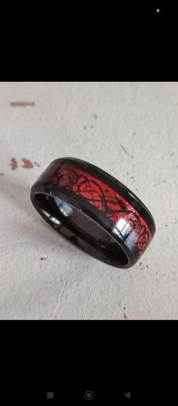 Bague rouge et noir pour hommes