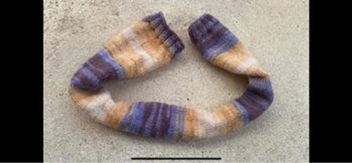 Écharpe multicolore  Jaune moutarde marron violet