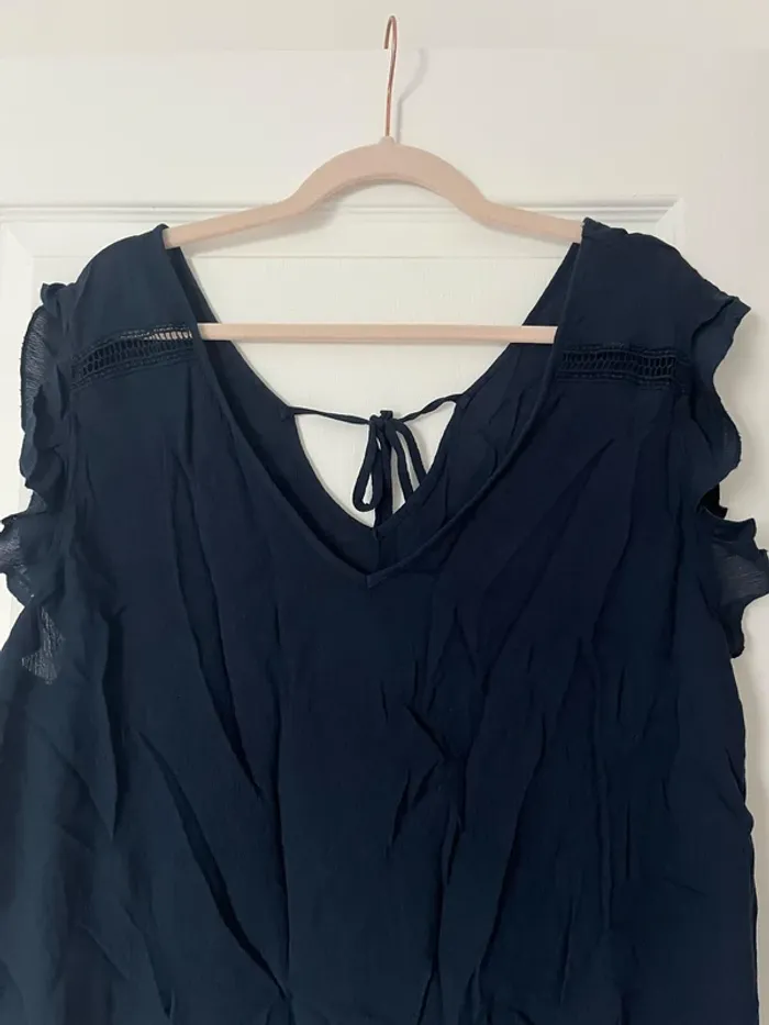 Blouse manche courte bleu marine - photo numéro 2
