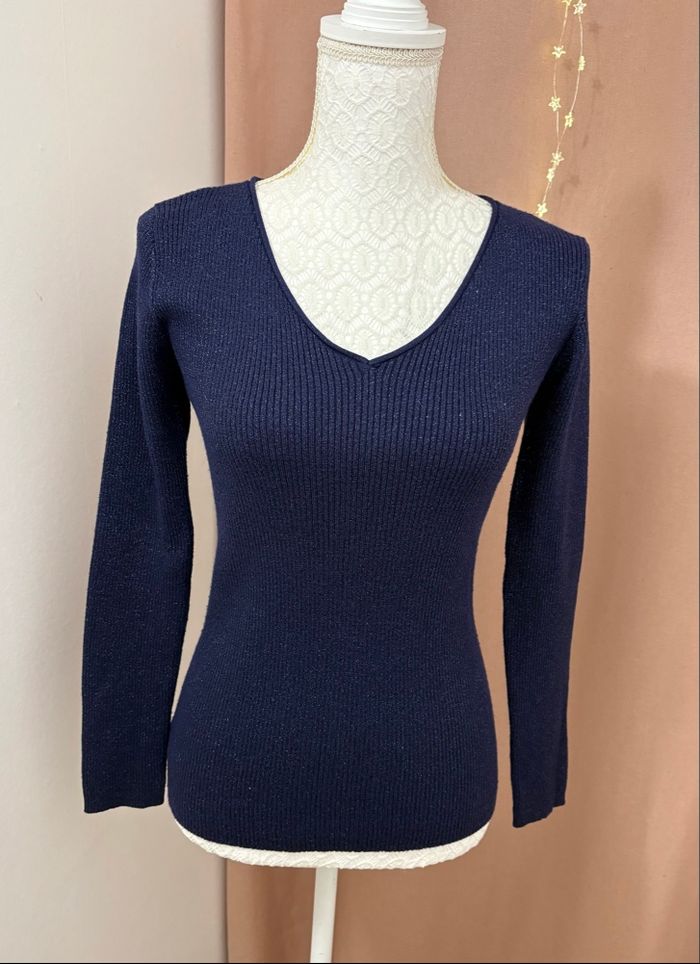 💙 Pull bleu marine pailleté - Taille 36