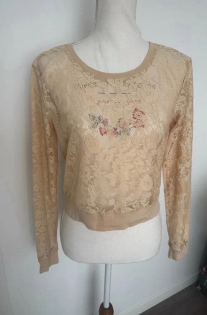 Blouse en dentelle beige S ou 36