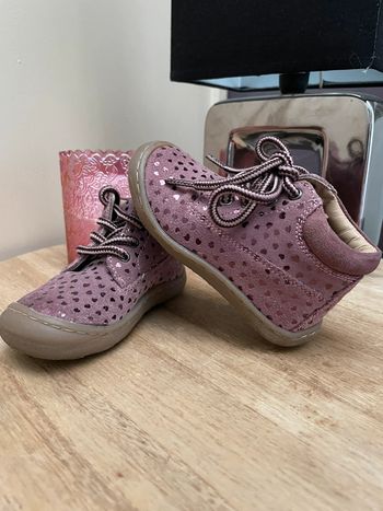 Bottines rose cuir