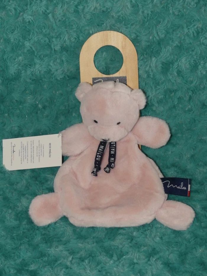 Doudou ours Dorlotin rose poudré Mailou 🧸 Neuf
