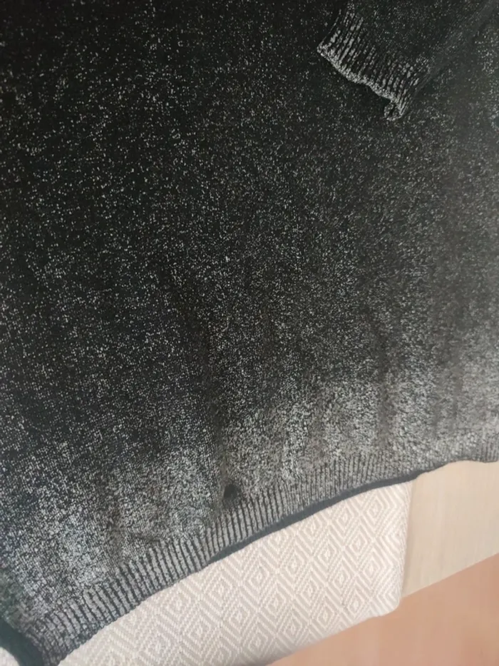 Robe pull noir dégradé gris paillettes Kookaï 12 ans - photo numéro 2