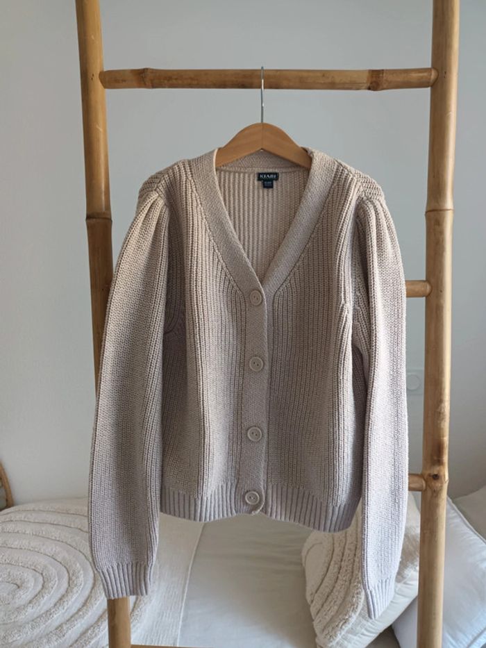 Gilet cardigan en maille beige 10 ans