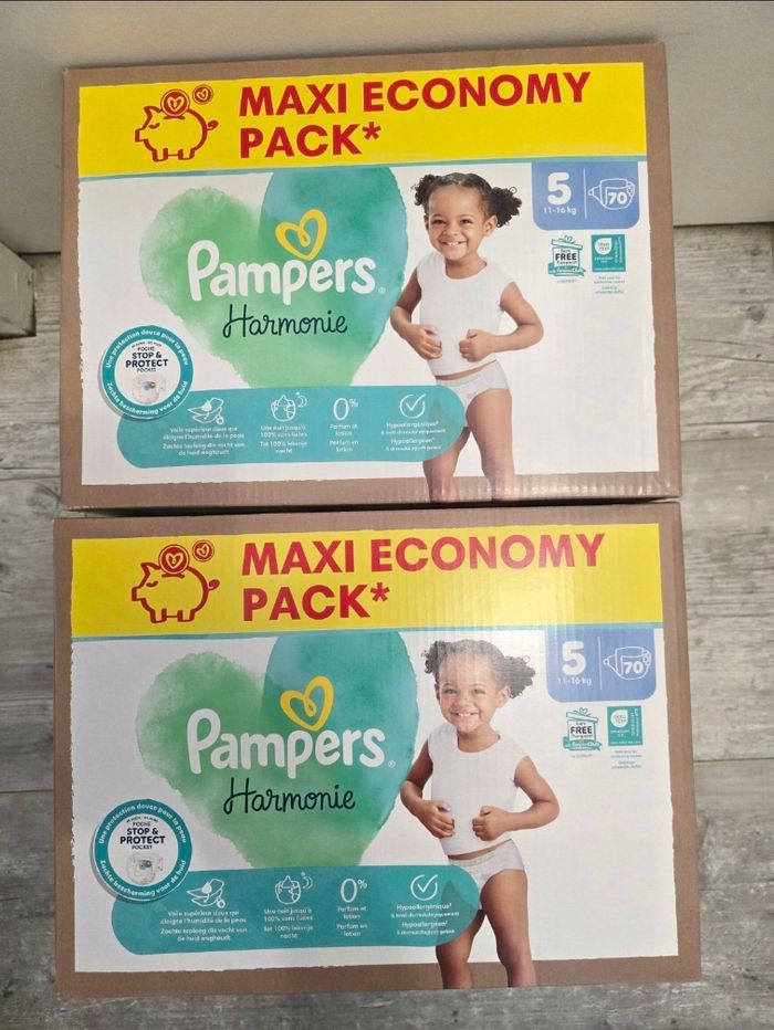 🍼 Pampers Harmonie T5 Lot de 2 × 70 couches (11–16 kg)