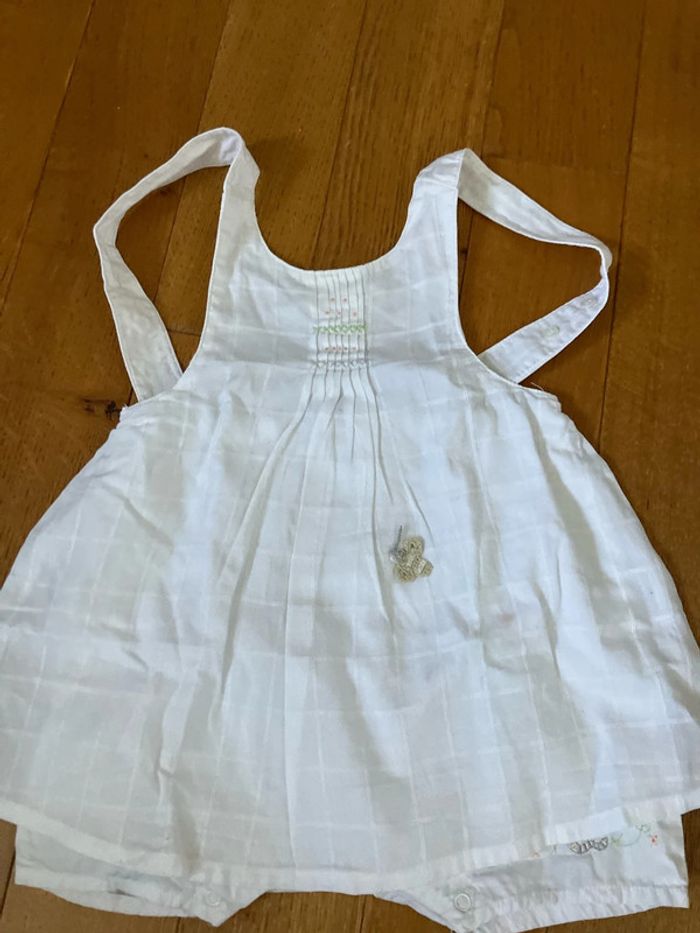 Robe combi 6 mois blanche