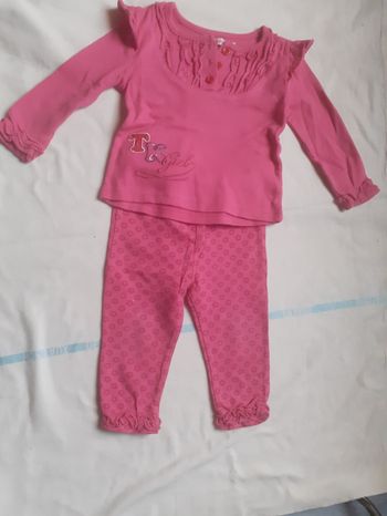 Ensemble sweet framboise et legging framboise motif fleurs