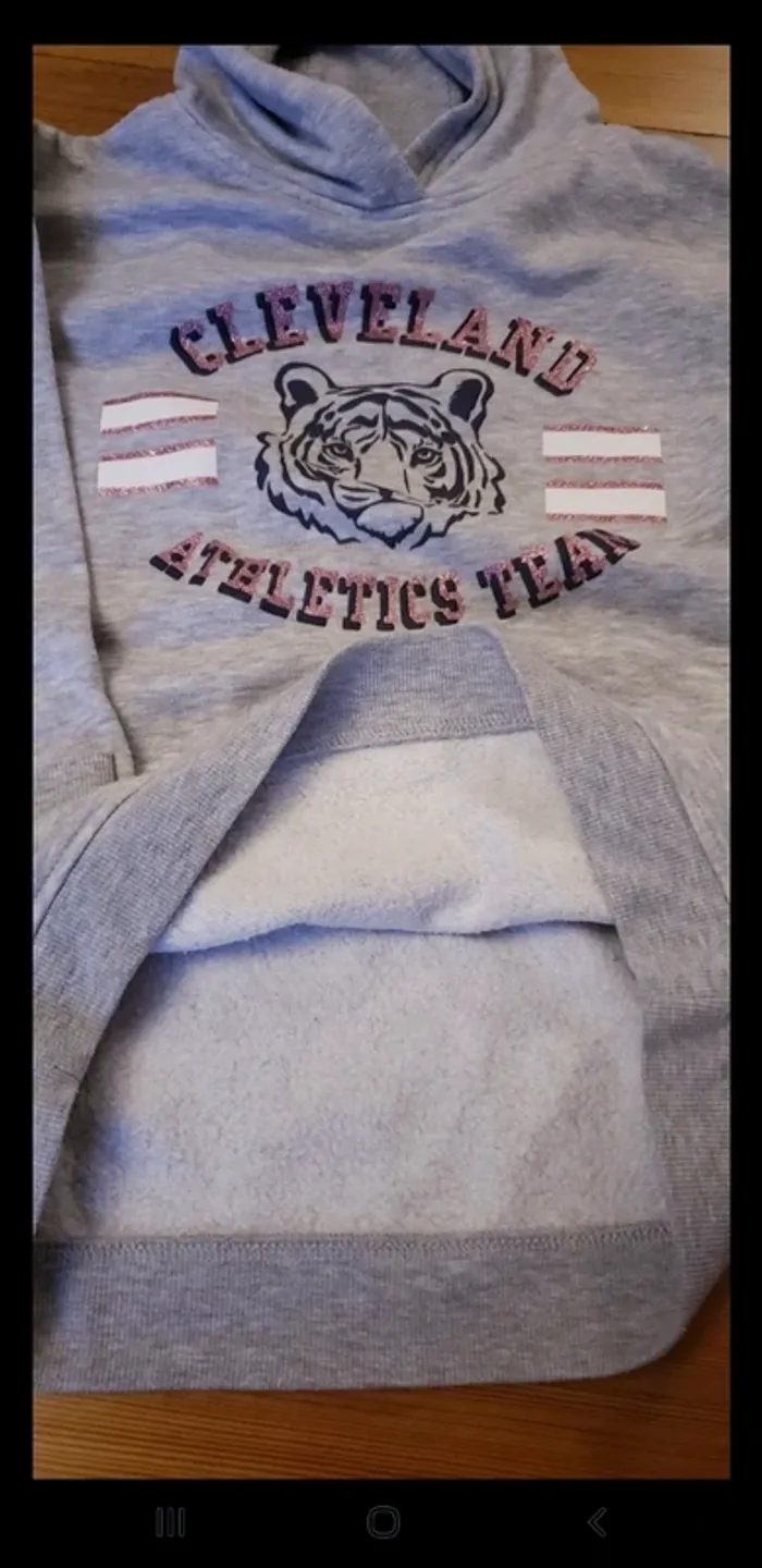 Sweat capuche fille 12 ans Cleveland tigre - photo numéro 4