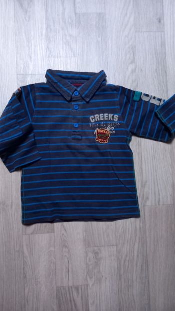 Polo rayé à manches longues