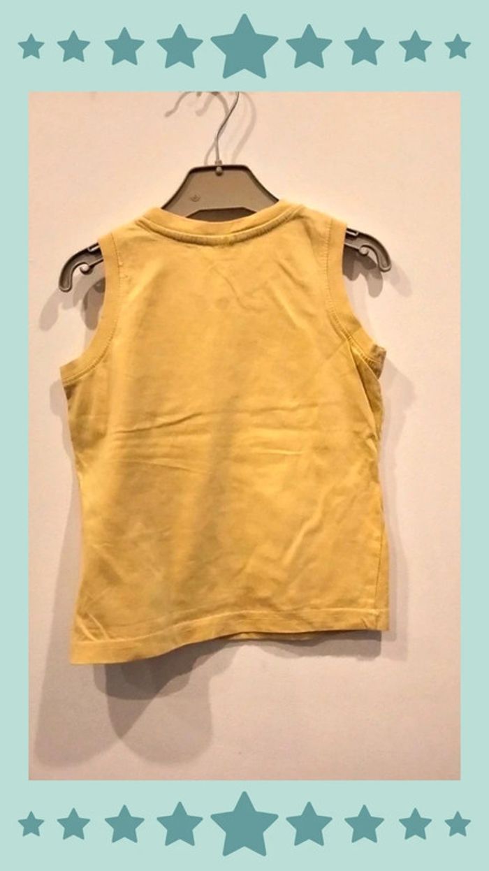🍄 T-shirt sans manche 4 ans jaune - photo numéro 3