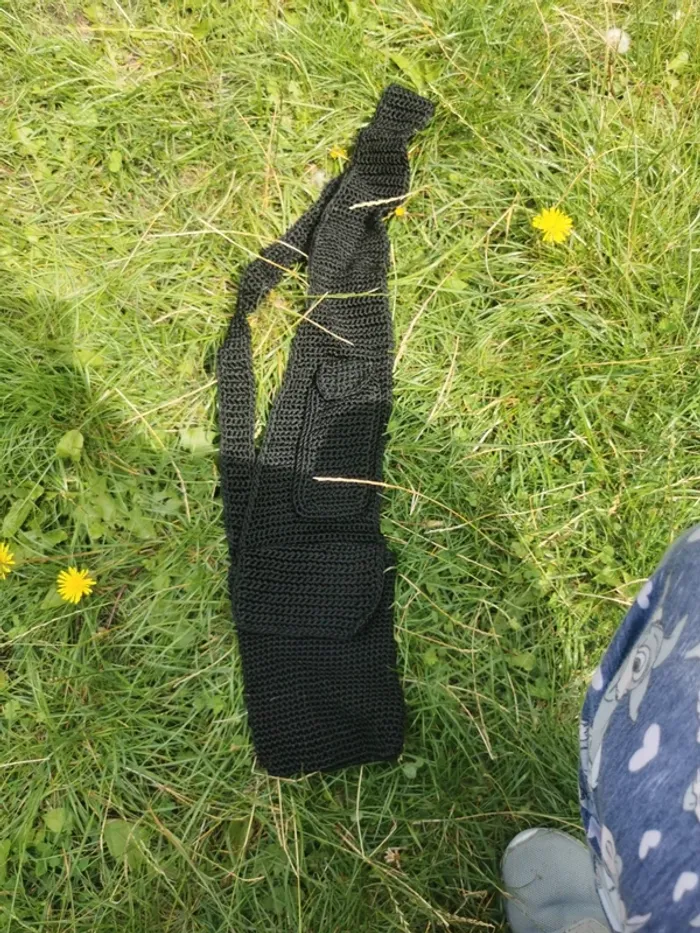 Sac bandoulières crochet noir
