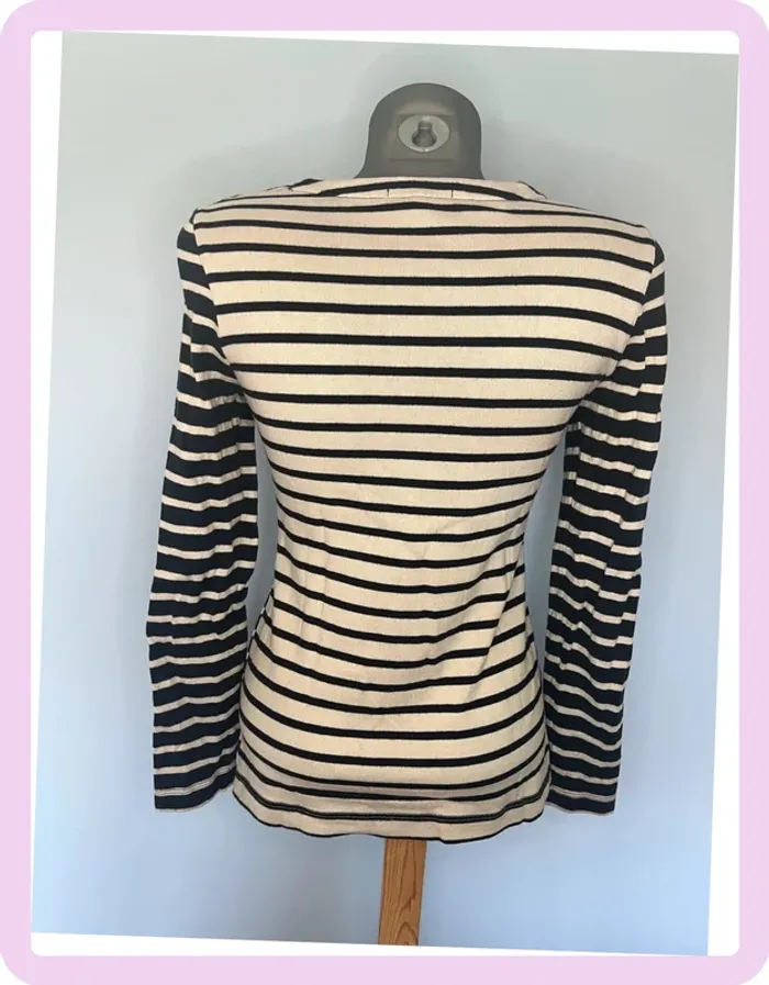 Haut Petit Bateau Kitsumé Taille S – Rayé Bleu & Blanc, Nœud Marin Brodé - photo numéro 5