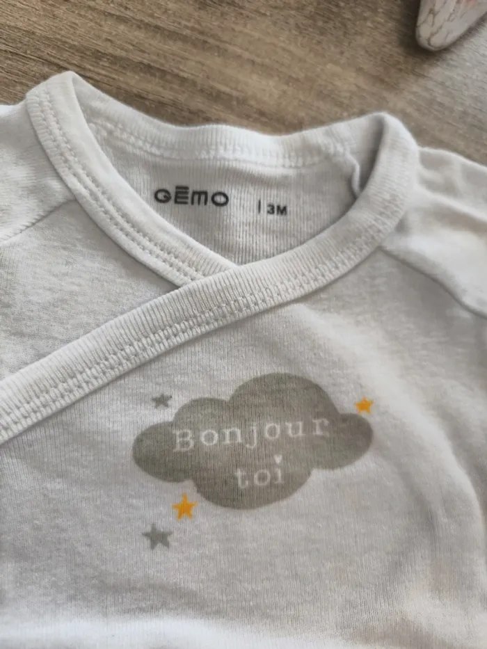 Lot de 3 bodies ouverture croisée garçon mc 3 mois Gémo - photo numéro 13