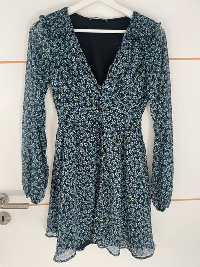 Robe fleurie bleue XS Zara - photo numéro 2
