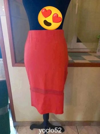 Jupe longue orange corail neuve vintage M/38