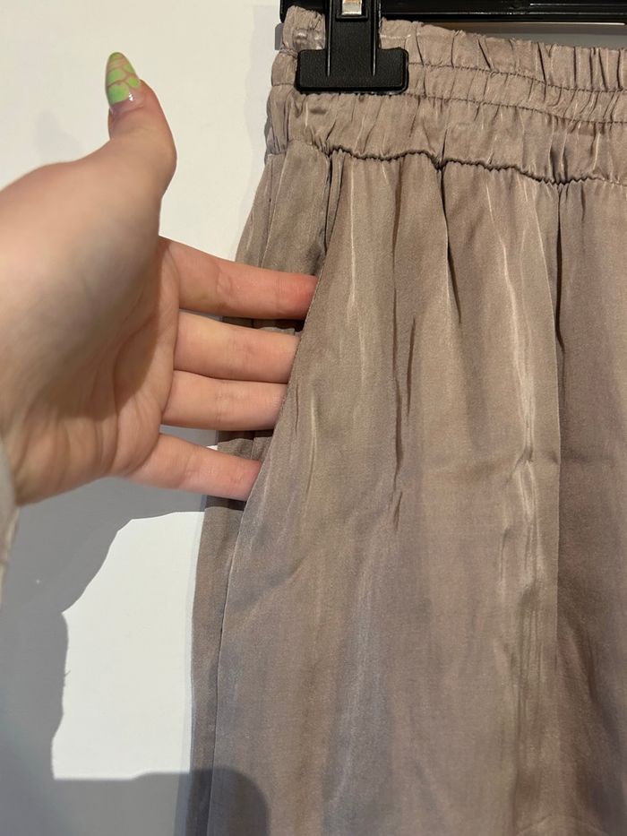 Ensemble pantalon & top beige effet soie – Taille unique (convient S/M) - photo numéro 3