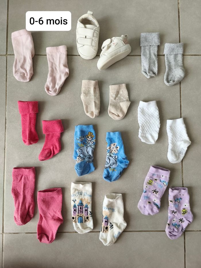 Lot chaussettes et chaussures 0-6 mois